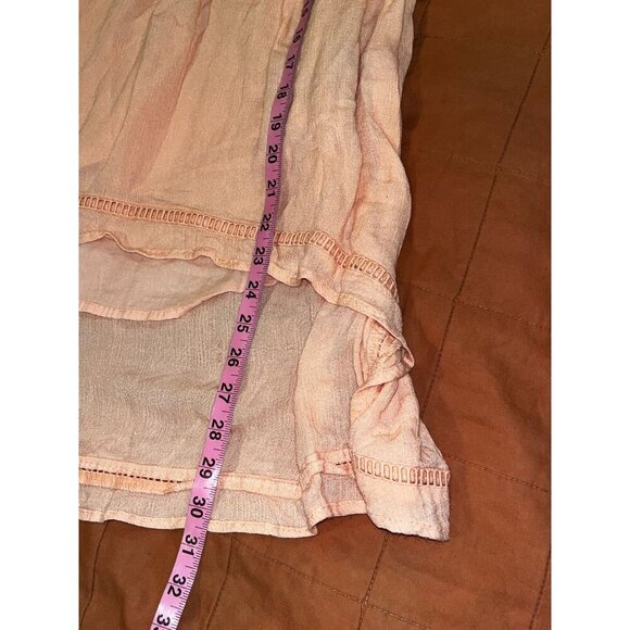 Volcom Peach  Strapless Smocked High-Low Pull On Unlined Women's Dress Size S - Picture 7 of 9